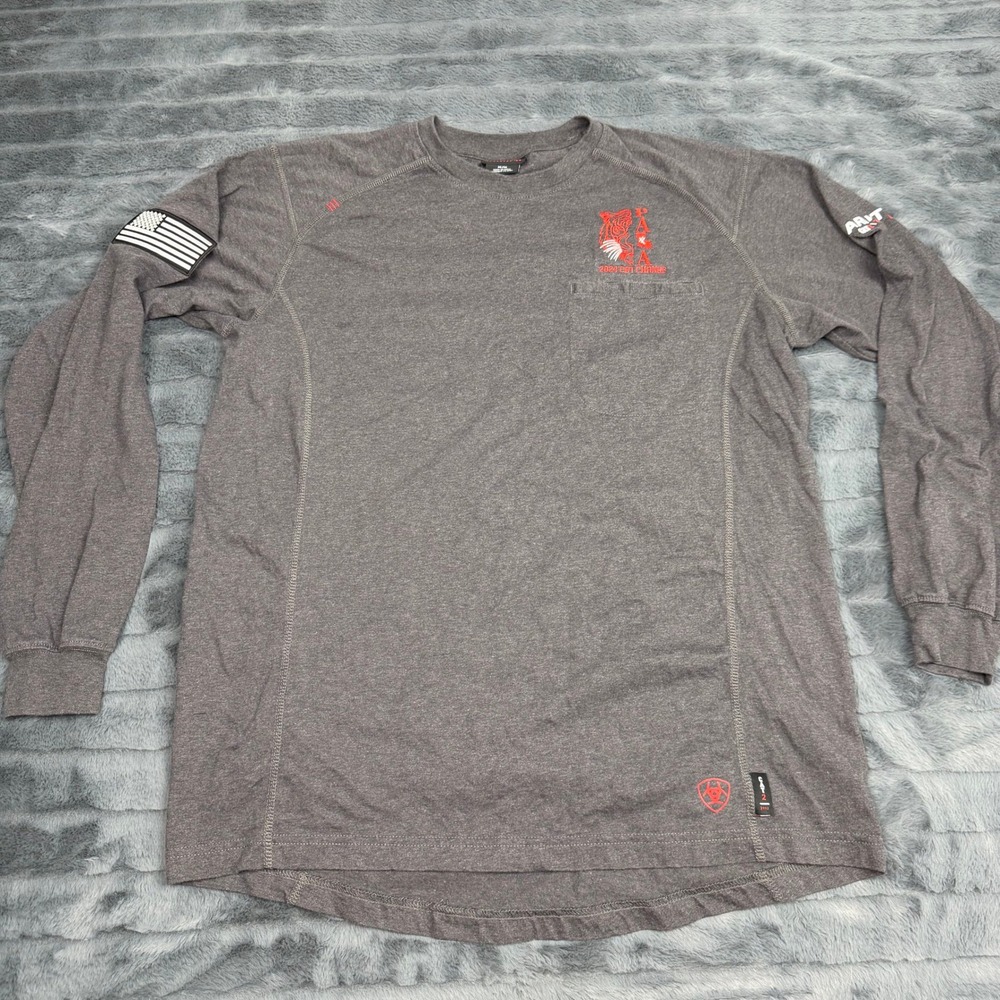 Ariat FR Mens Medium Gray Flame Resistant Long Sleeve Work Shirt CAT 2 2112